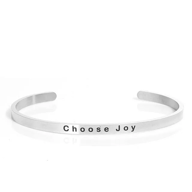 sparklingselections Bracelets New Carved Letters Inspiring Stainless Steel Silver Color Bracelets sparklingselections Bracelets New Carved Letters Inspiring Stainless Steel Silver Color Bracelets
