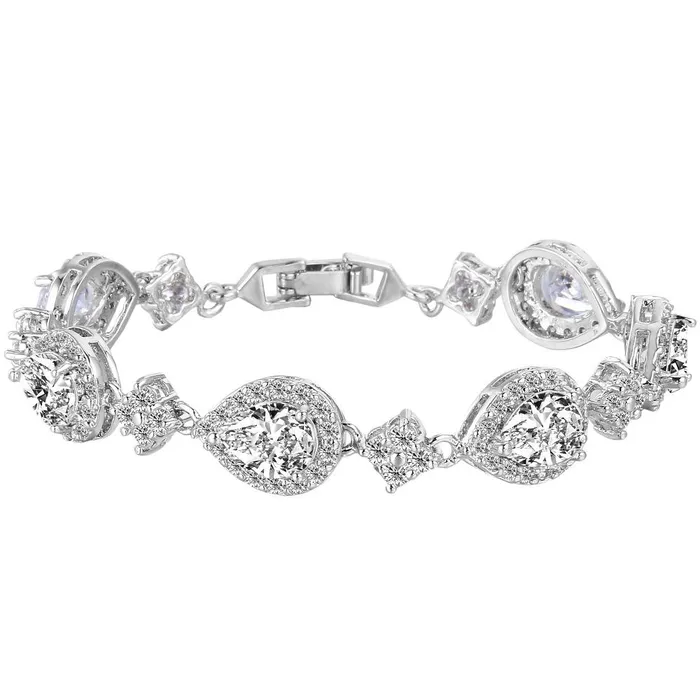 sparklingselections Bracelets Teardrop Bridal Bracelet