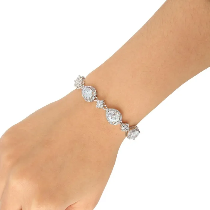 sparklingselections Bracelets Teardrop Bridal Bracelet sparklingselections Bracelets Teardrop Bridal Bracelet