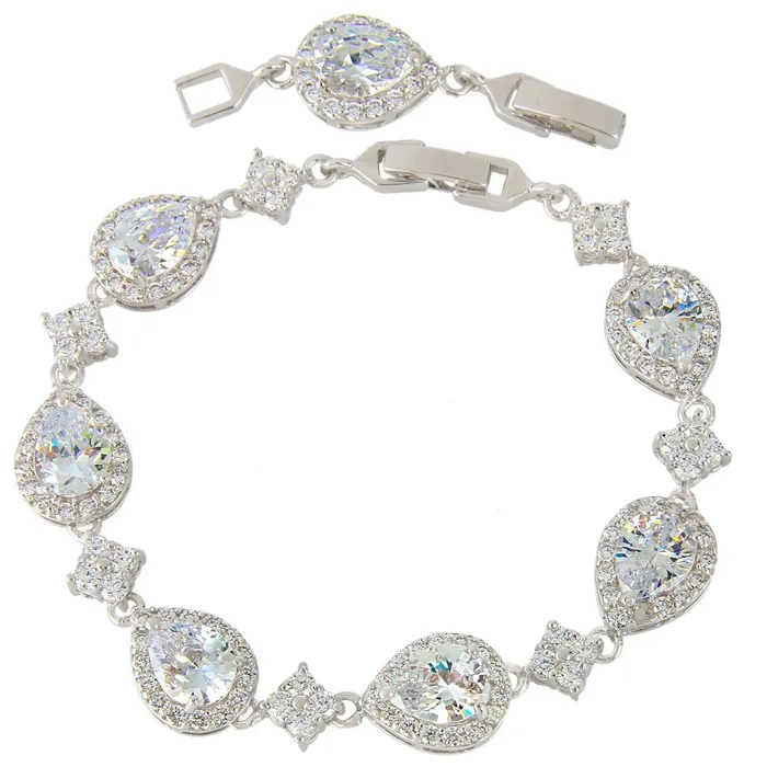 sparklingselections Bracelets Teardrop Bridal Bracelet sparklingselections Bracelets Teardrop Bridal Bracelet