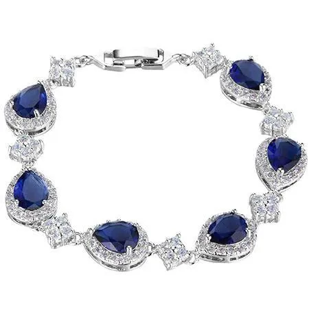 sparklingselections Bracelets Teardrop Bridal Bracelet For Women
