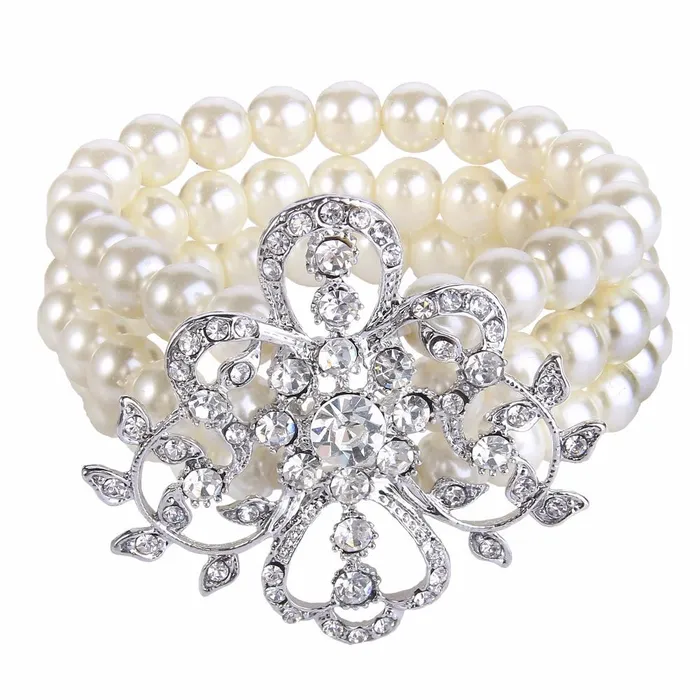 sparklingselections Bracelets Victorian Style Flower Bridal Bracelet