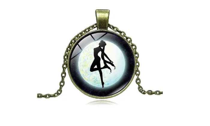 sparklingselections Necklaces Anime Sailor Moon Glass Cabochon Pendant Necklace sparklingselections Necklaces Anime Sailor Moon Glass Cabochon Pendant Necklace