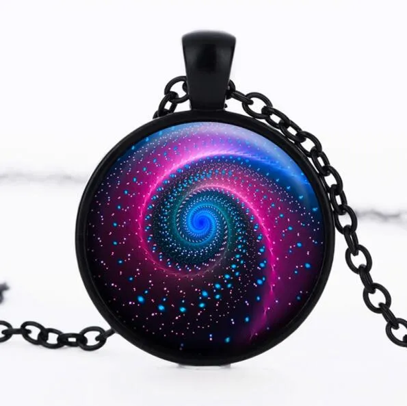 sparklingselections Necklaces Galaxy Space Glass Cabochon Pendant Necklace