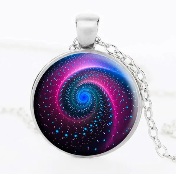sparklingselections Necklaces Galaxy Space Glass Cabochon Pendant Necklace