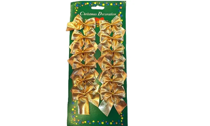sparklingselections Necklaces Gold Bowknot For Festival Decoration Christmas Tree 12pcs sparklingselections Necklaces Gold Bowknot For Festival Decoration Christmas Tree 12pcs