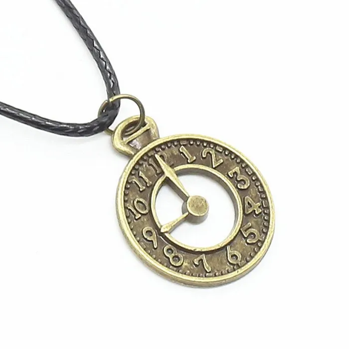 sparklingselections Necklaces Vintage Alloy Bronze Small Cute Clock Flag Pendant Necklace sparklingselections Necklaces Vintage Alloy Bronze Small Cute Clock Flag Pendant Necklace