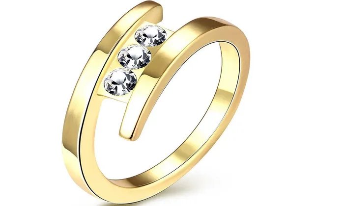 sparklingselections Rings Rose Gold Twin Zircon Engagement Rings for Women sparklingselections Rings Rose Gold Twin Zircon Engagement Rings for Women