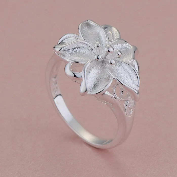 sparklingselections Rings Silver Plated Leaf Ring for Women sparklingselections Rings Silver Plated Leaf Ring for Women