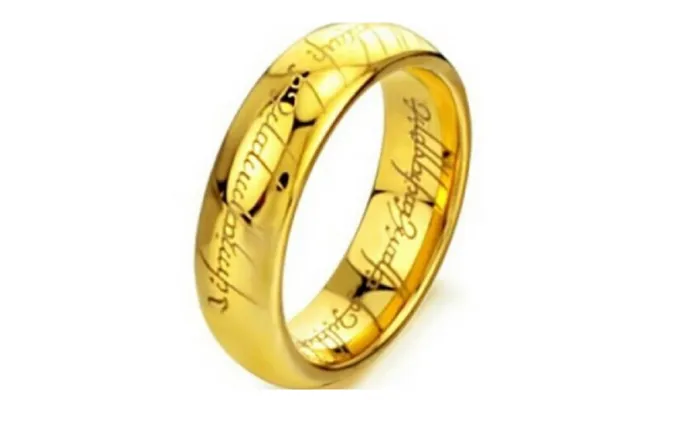 sparklingselections Rings Stainless Steel 18K White Gold Plated Wedding Ring sparklingselections Rings Stainless Steel 18K White Gold Plated Wedding Ring