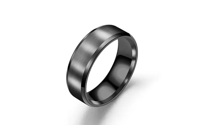 sparklingselections Rings Titanium Black Ring For Men