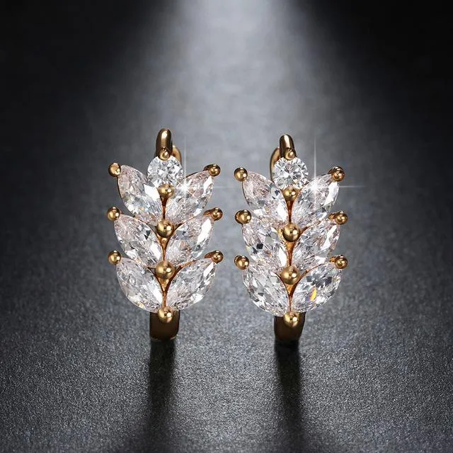 sparklingselections Silver Color Leaf Style Earrings Earrings sparklingselections Silver Color Leaf Style Earrings Earrings