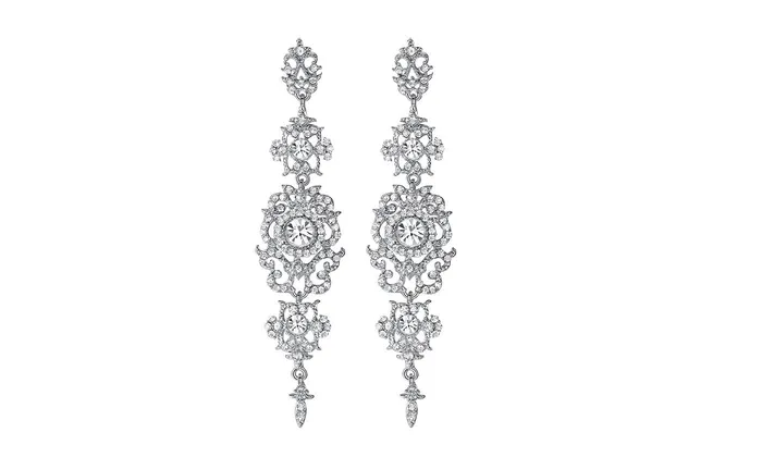 Stylish Crystal New Wedding Long Earrings sparklingselections Earrings