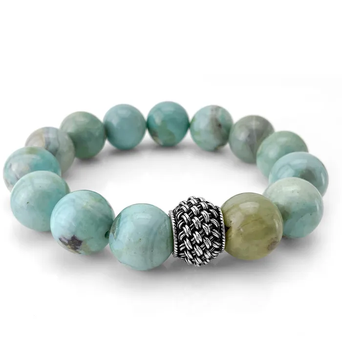 Terra Agate Woven Silver Bracelet Elisa Ilana Bracelets