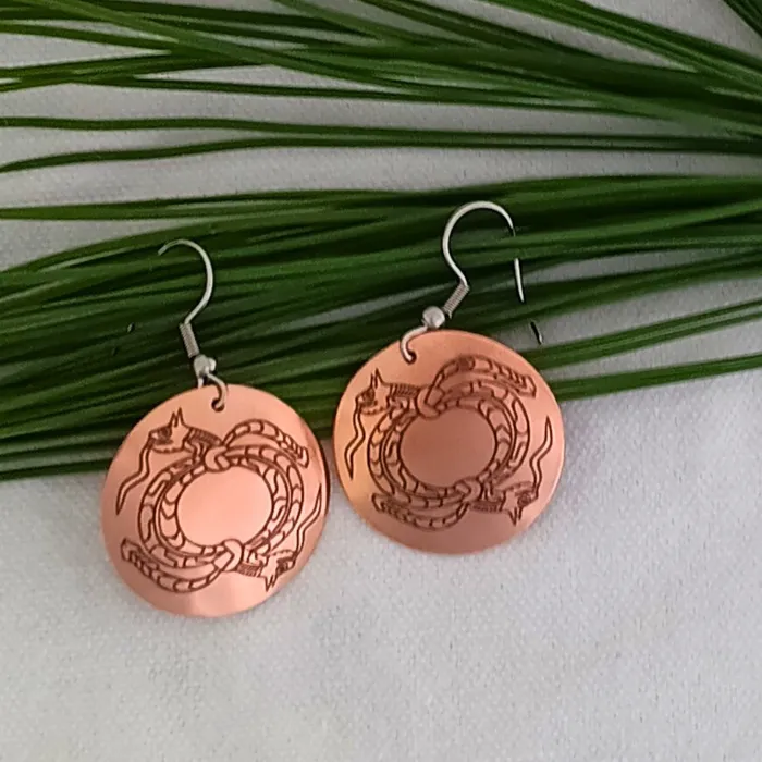 Uktena Copper Earrings Cherokee Copper Earrings