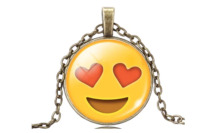 Vintage Bronze Glass Emoticons Statement Chain Necklace Sparkling Selection Necklaces Vintage Bronze Glass Emoticons Statement Chain Necklace Sparkling Selection Necklaces