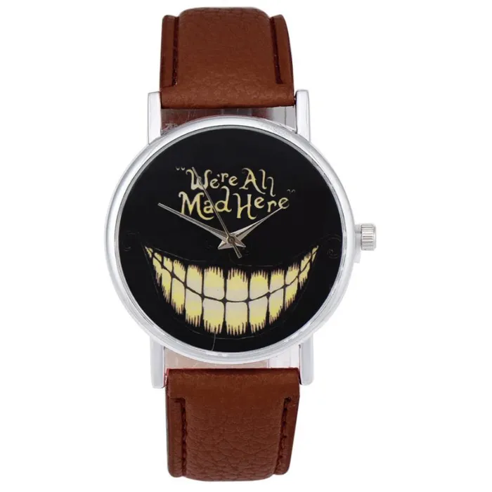 Watches sparklingselections Faux Leather Analog Smiling Face Wrist Watch