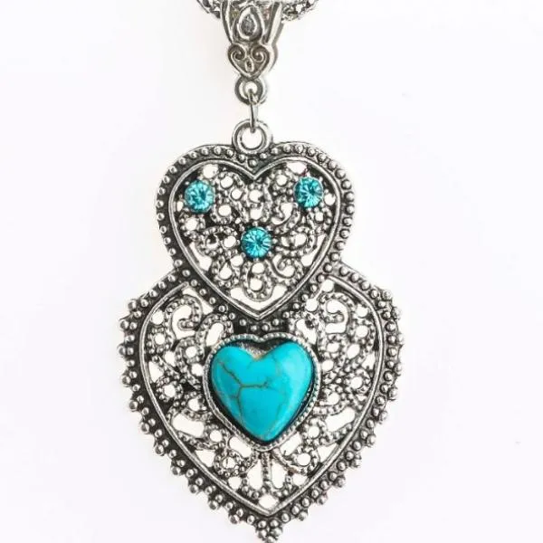 Womens Tibetan Flower Leaf Pendant Necklace sparklingselections Necklaces