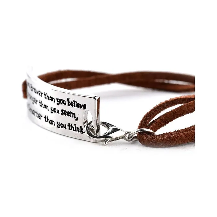 You are Braver Than you Believe Stronger than you seem Inspirational Leather Bracelet sparklingselections Bracelets You are Braver Than you Believe Stronger than you seem Inspirational Leather Bracelet sparklingselections Bracelets